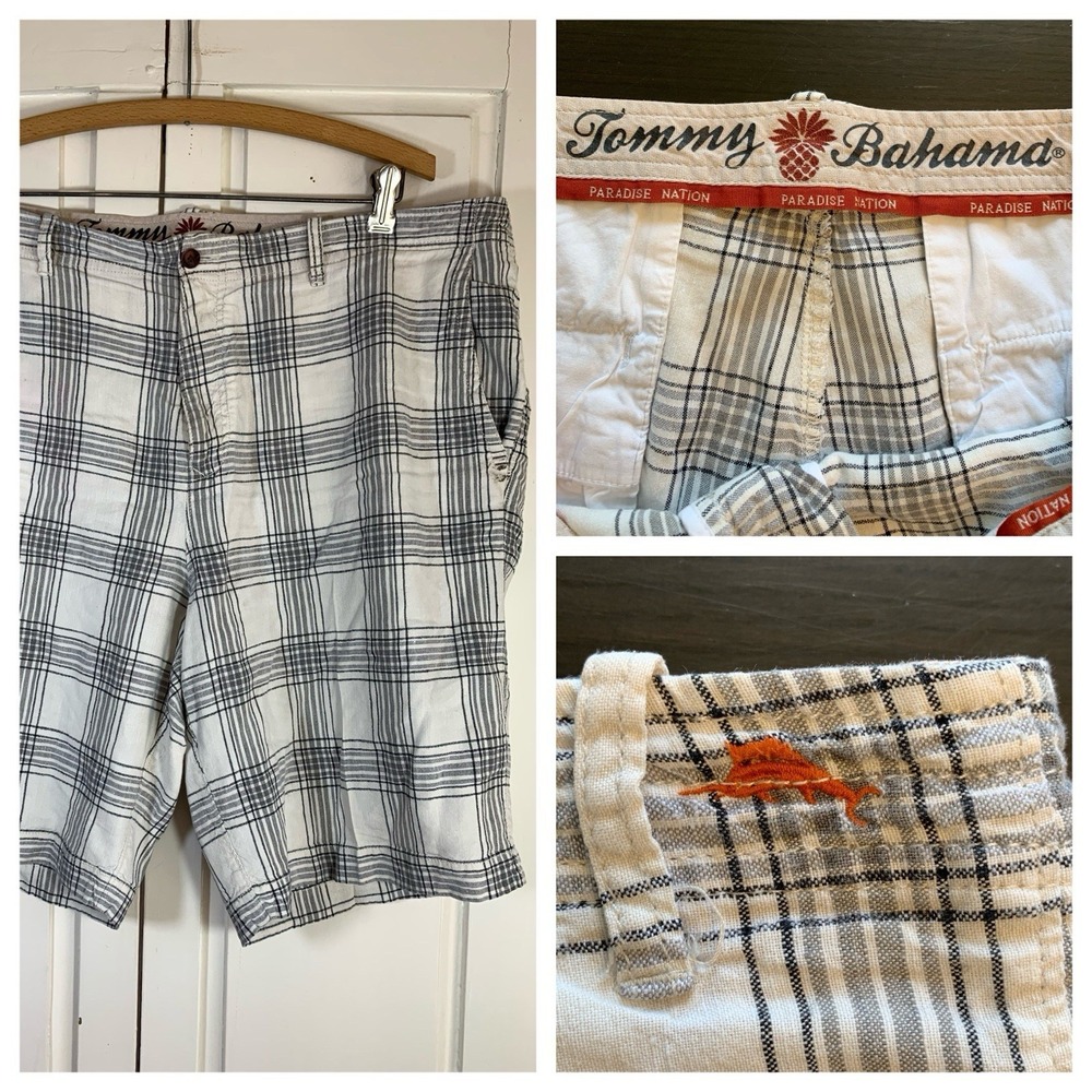 Tommy Bahama Paradise Nation Hawaiian Chino Shorts Mens 40 Beach Linen Silk READ